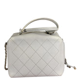 Chanel White Quilted Leather Vanity Small Bowling Two-Way Bag 2019