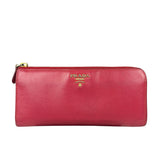 Prada Vintage Pink Saffiano Leather Long Wallet