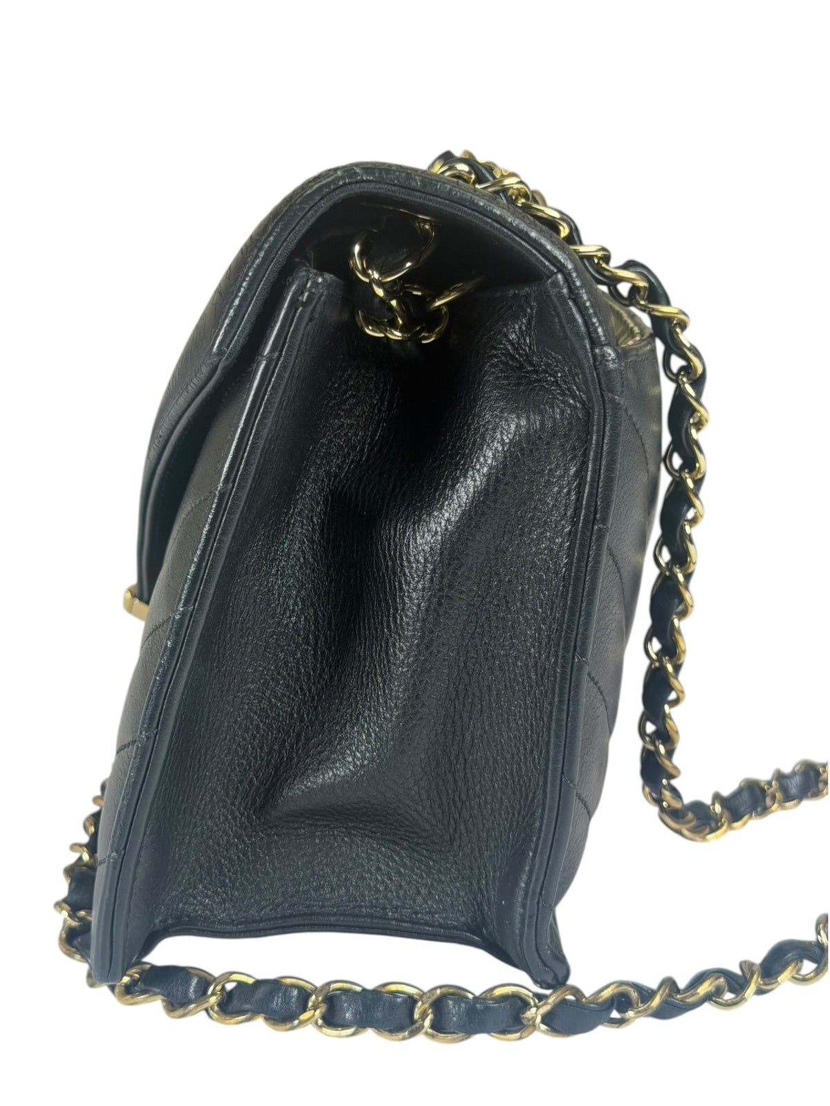 Chanel Black Calfskin Chevron Envelop Flap Bag 2019