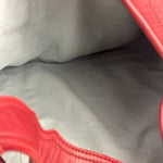 Bottega Veneta Red Leather Intrecciato Trim Hobo Bag