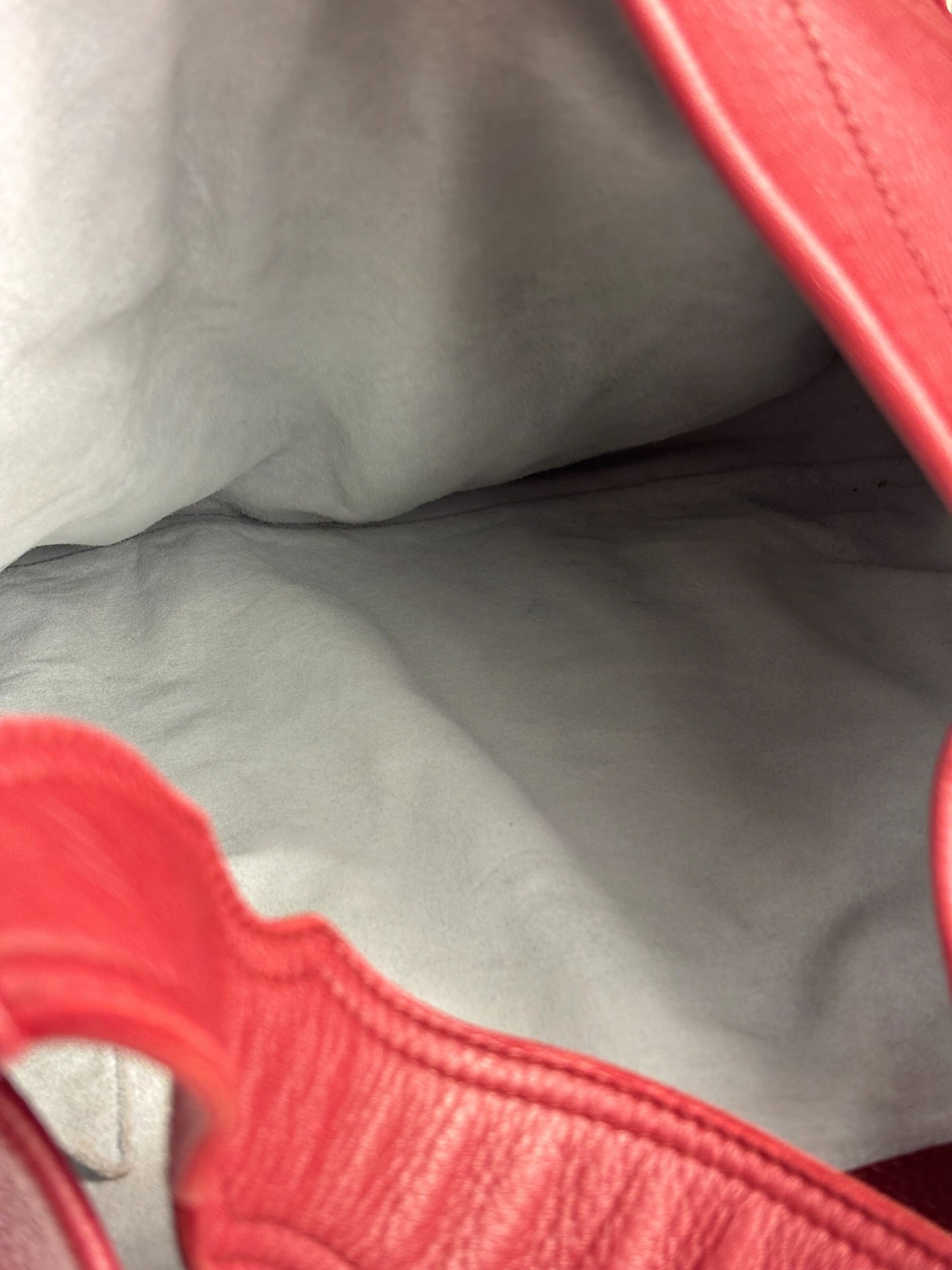 Bottega Veneta Red Leather Intrecciato Trim Hobo Bag
