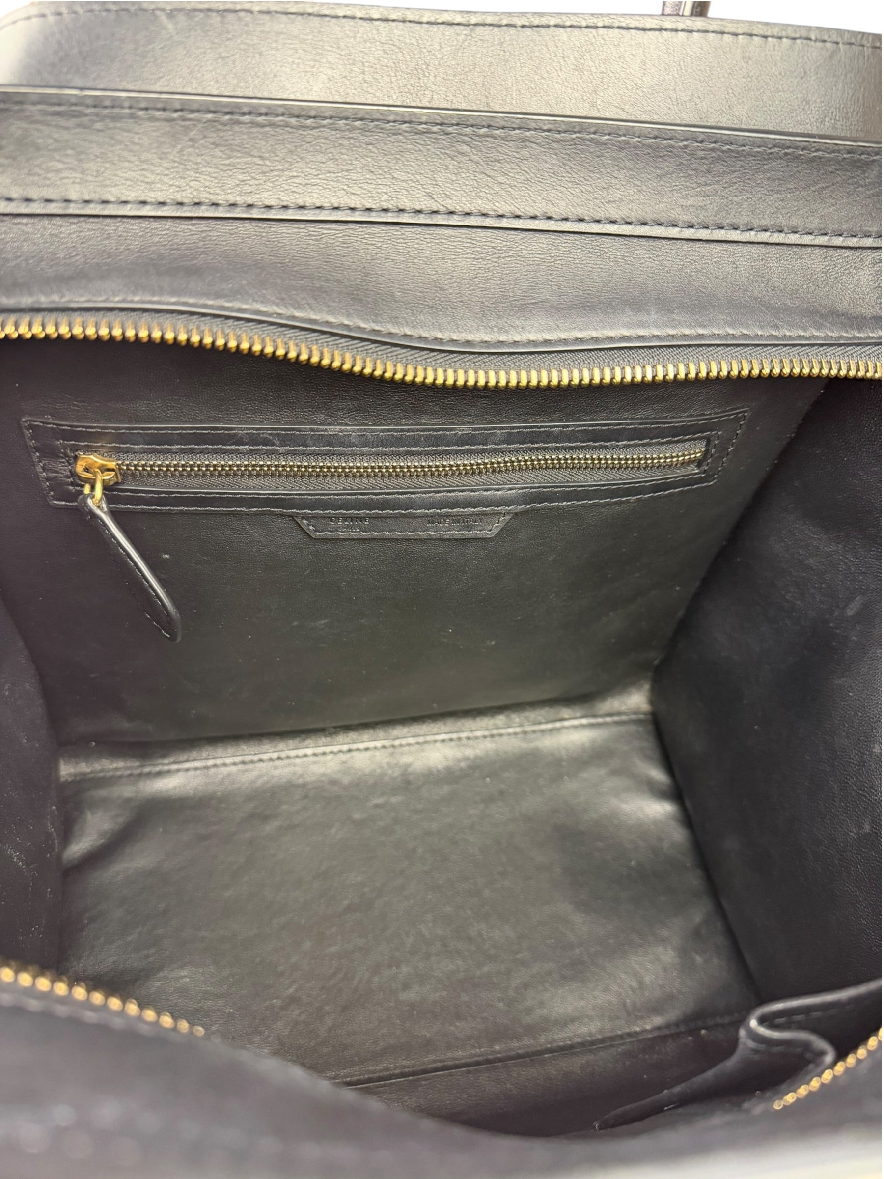 Celine Calfskin Leather/Suede Tri-Color Luggage Tote Bag