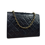 Chanel Black Diamond Stitch CC Timeless Chain Flap Bag '89-'91