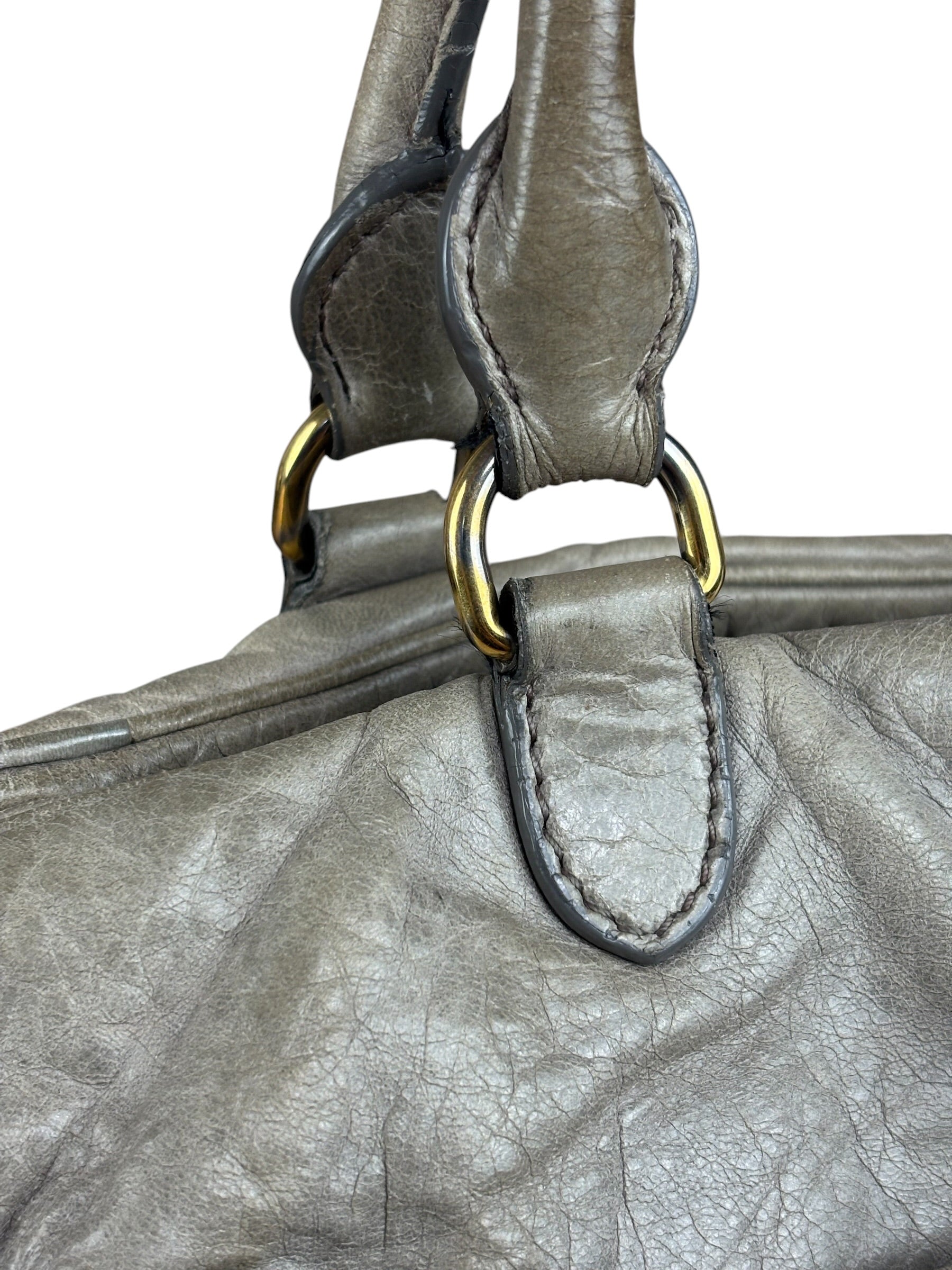 Miu Miu Green Vitello Leather Two-Way Bag