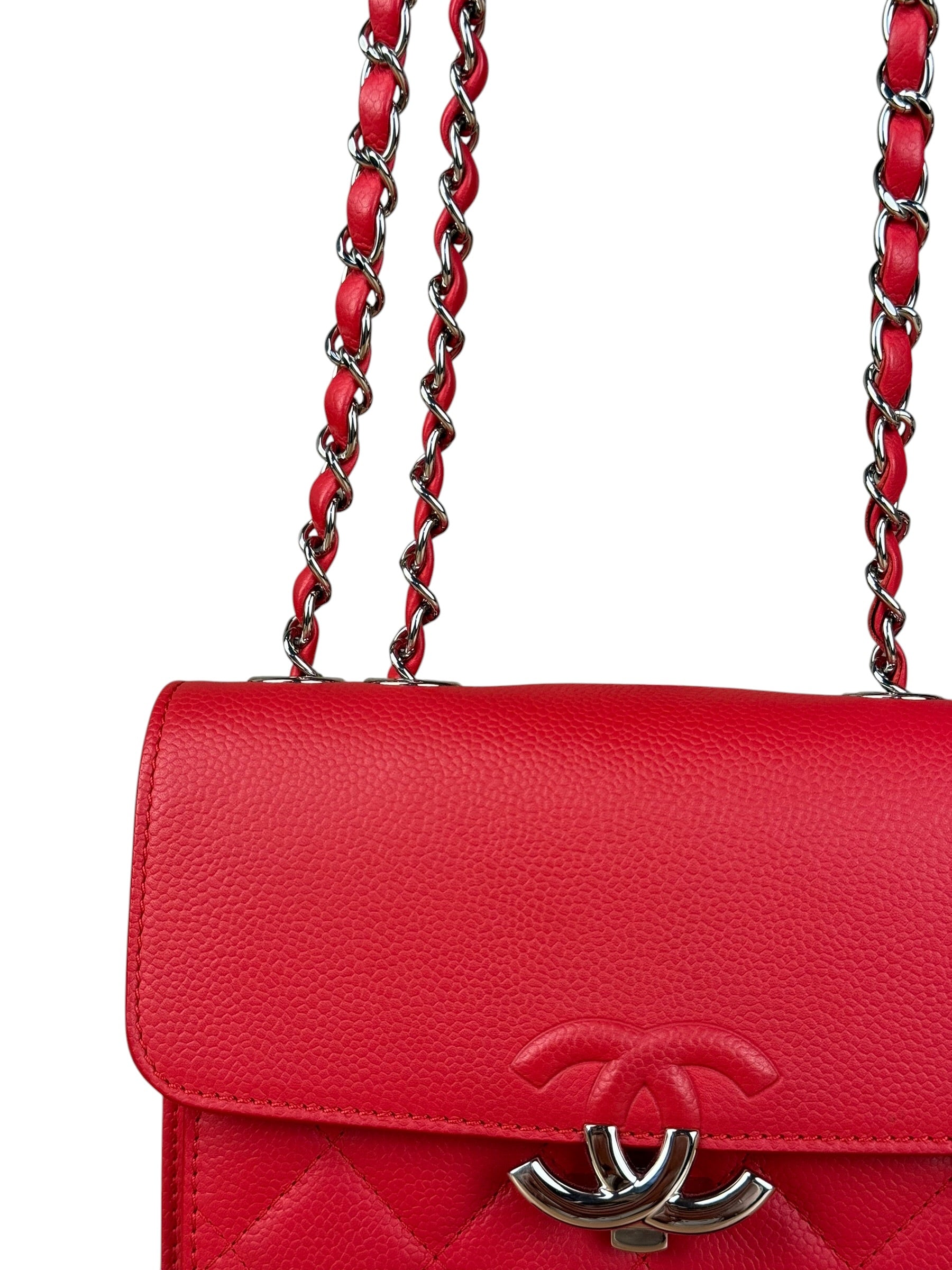 Chanel Red Calfskin Small Box Flap 2017