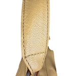 Chanel CC Vintage Beige Leather Caviar Wood Chain Hobo Bag