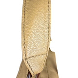 Chanel CC Vintage Beige Leather Caviar Wood Chain Hobo Bag