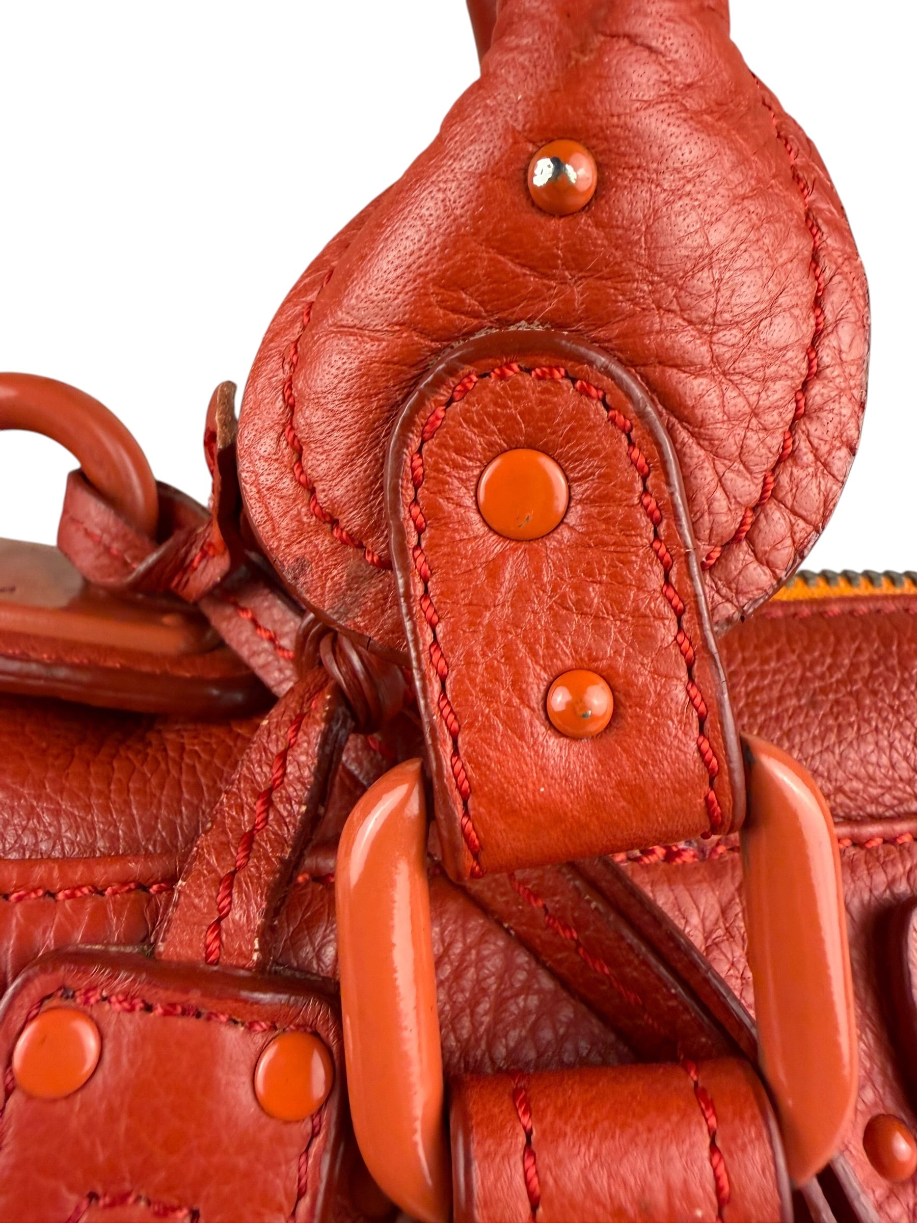 Chloé Vintage Red Leather Paddington Bag (Broken Lock