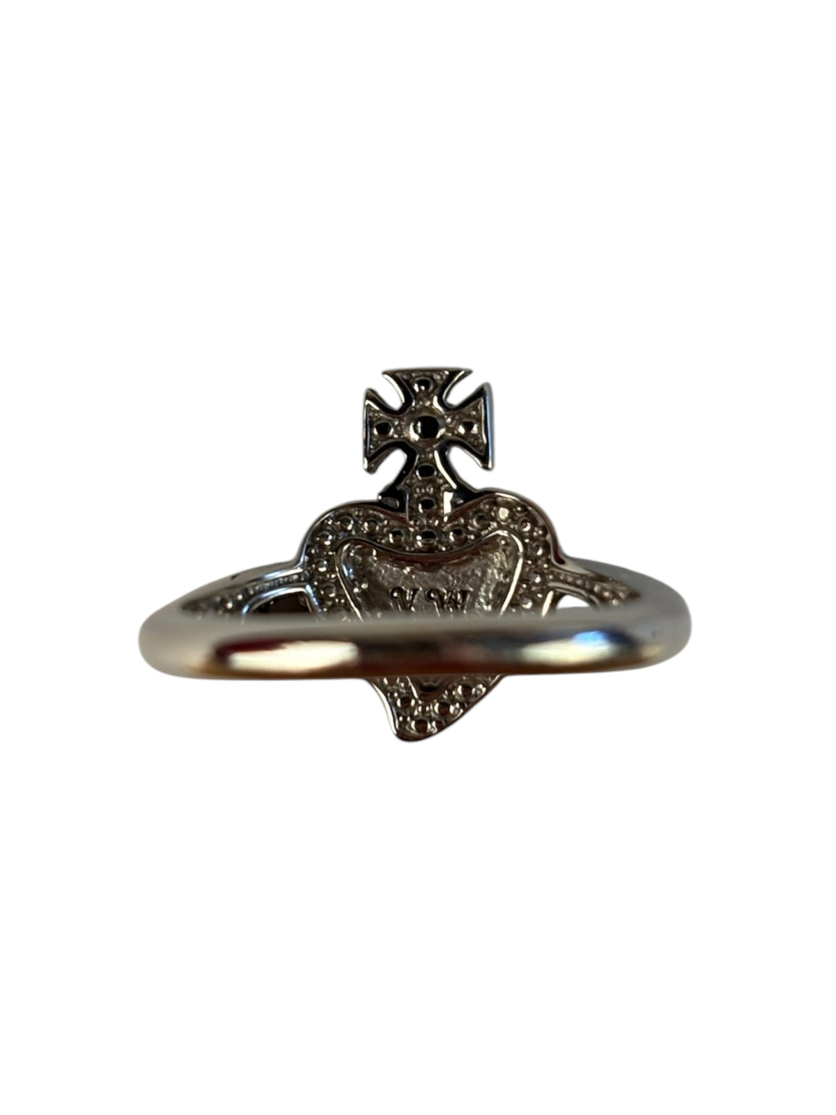 Vivienne Westwood Silver Diamante Black Enamel Ring