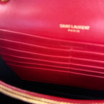 Saint Laurent Red Quilted Leather Vicky Flap Shoulder Bag