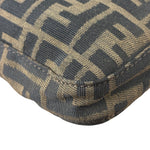 Fendi Brown Leather Trim Baguette