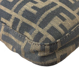 Fendi Brown Leather Trim Baguette