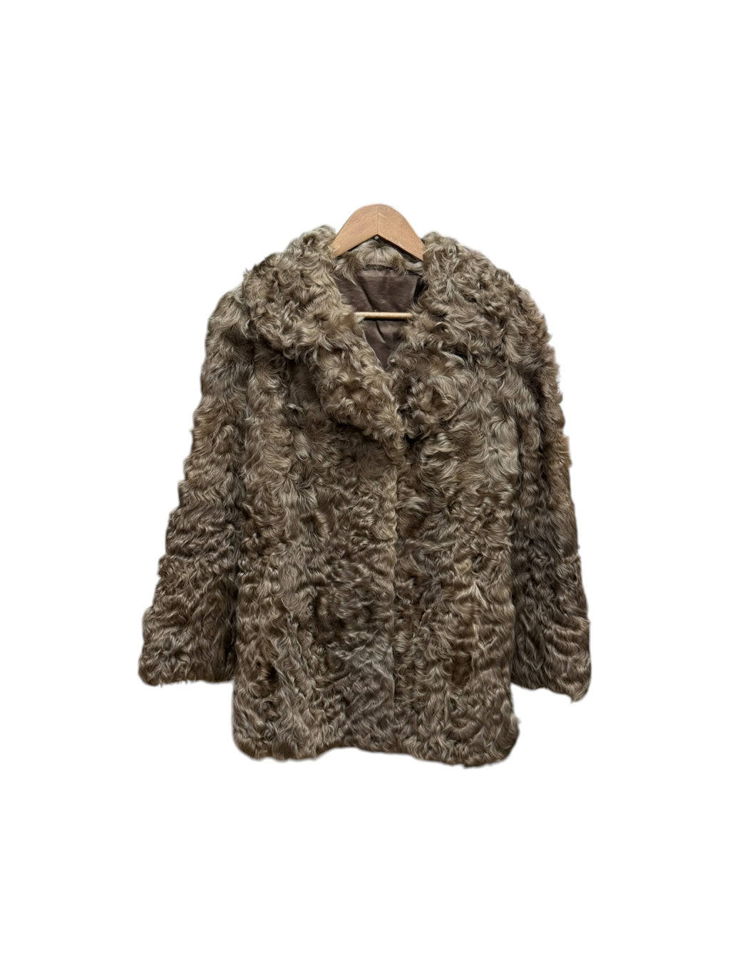 Vintage Moonbat Taupe Grey Persian Lamb Fur Coat