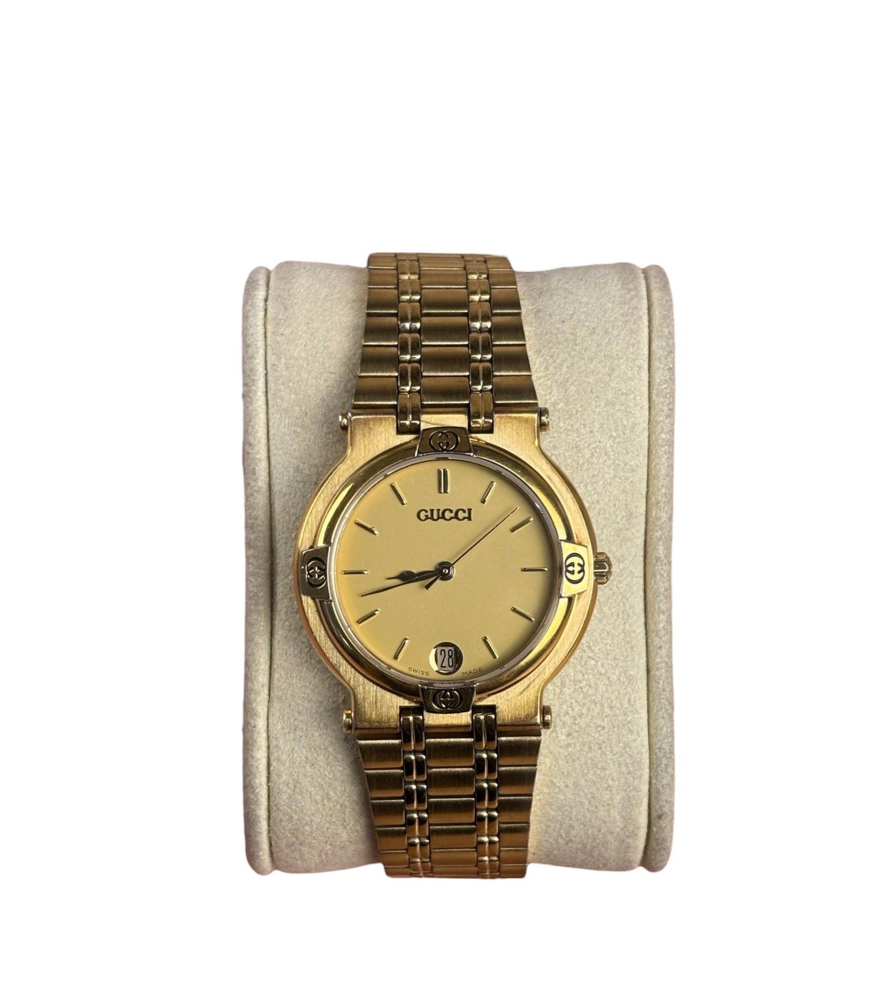 Gucci Vintage 9200L/M Gold Dial/Plated Bezel Watch