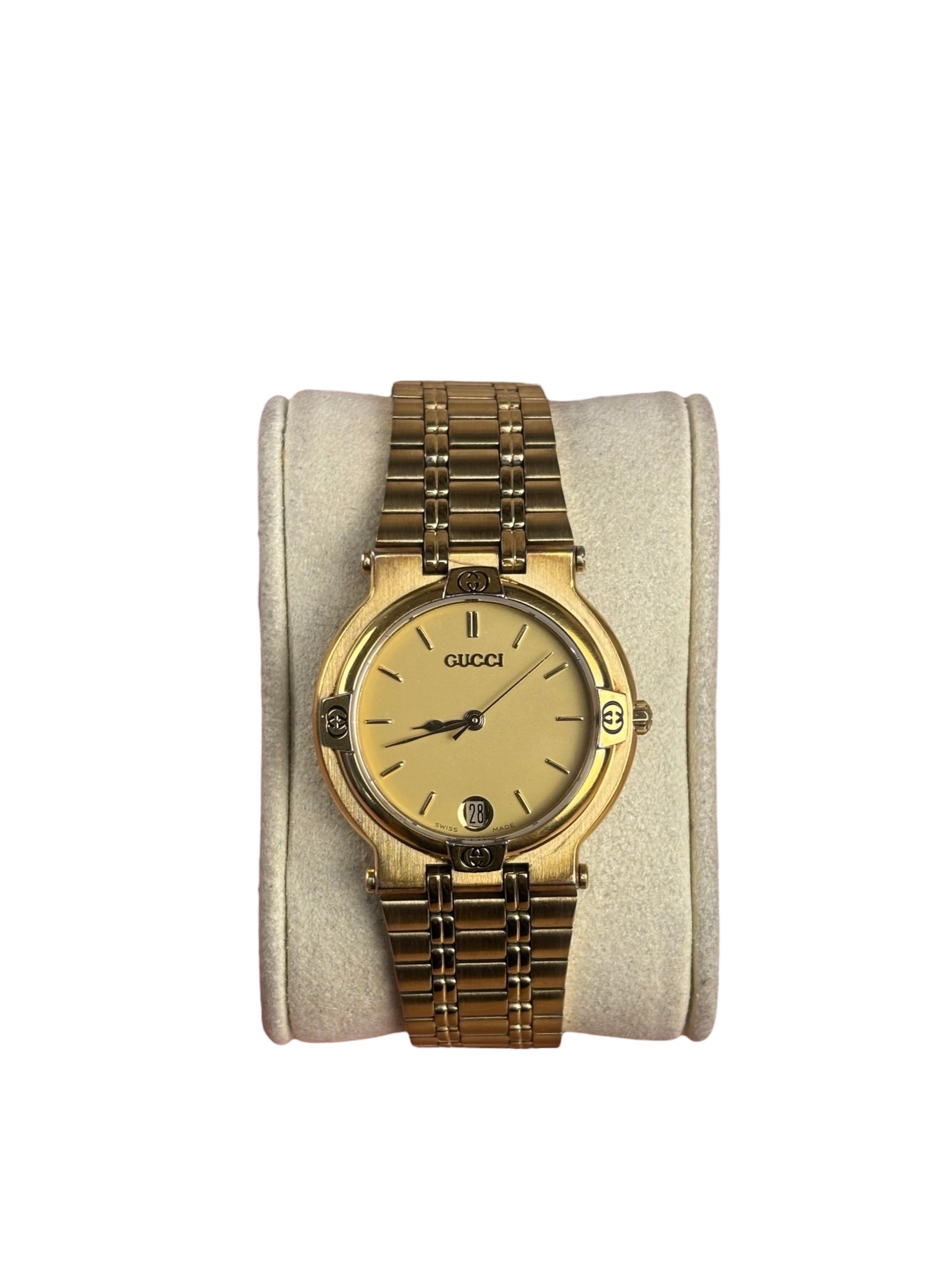 Gucci Vintage 9200L/M Gold Dial/Plated Bezel Watch
