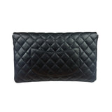 Chanel Black Caviar Quilted Flap Clutch Bag 2019