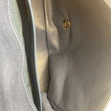 Chanel Blue Jersey Classic Flap Shoulder Bag 2009