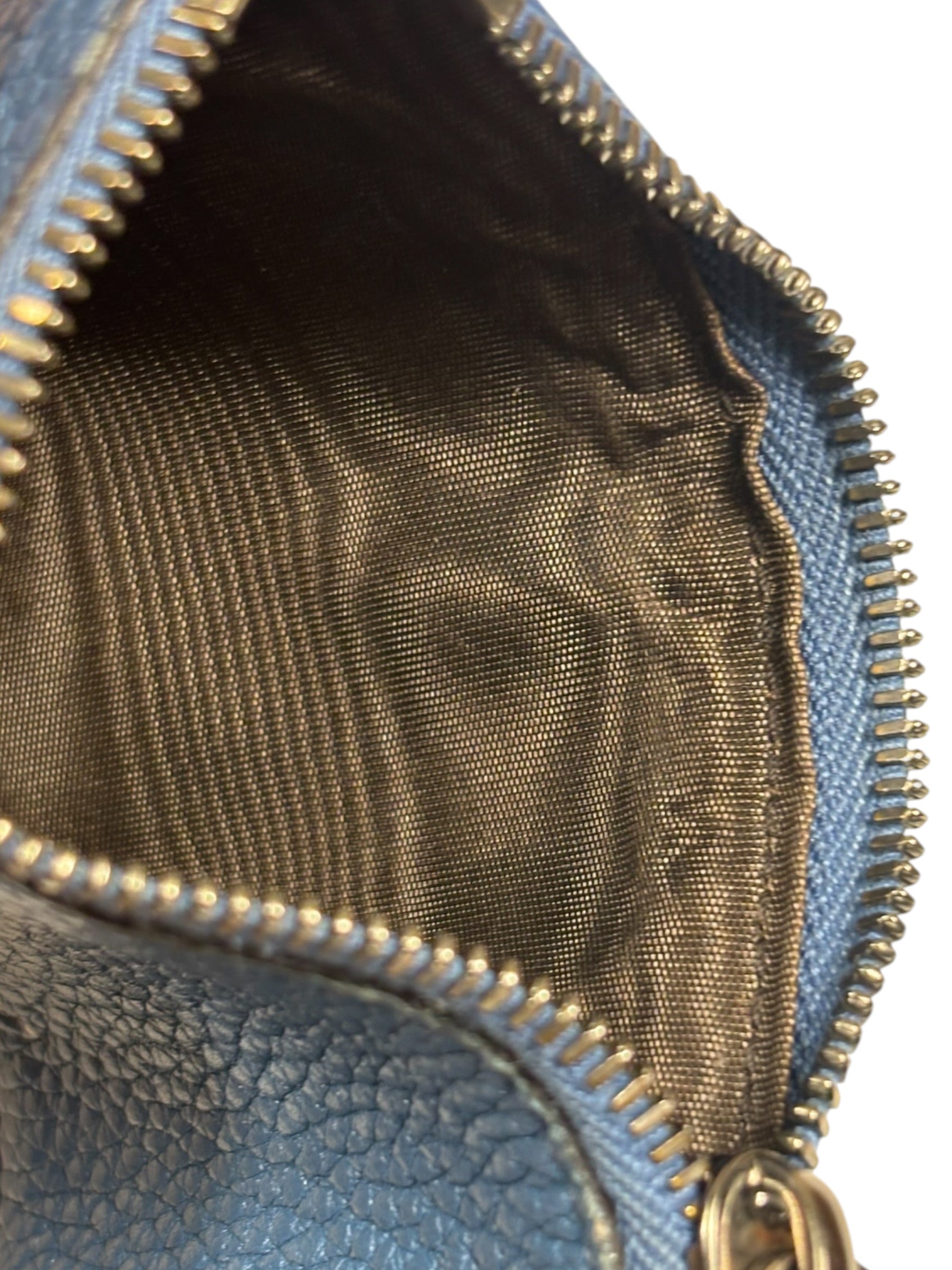 Salvatore Ferragamo Navy Calfskin Coin/Card Holder
