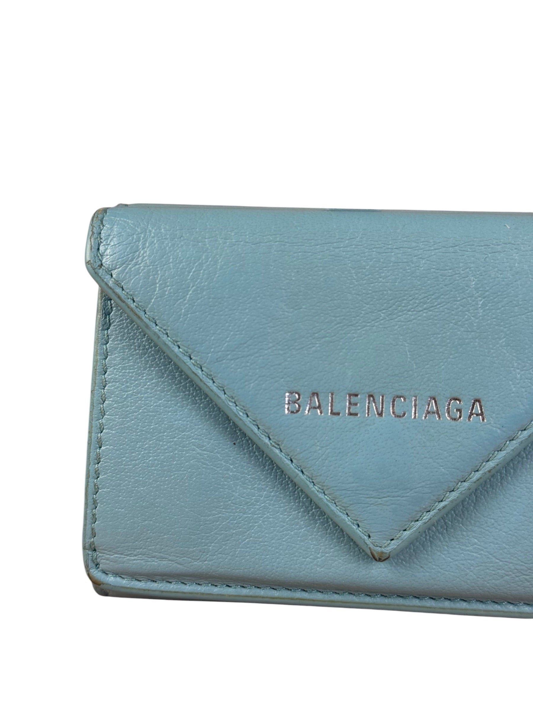 Balenciaga Baby Blue Tri-Fold Wallet