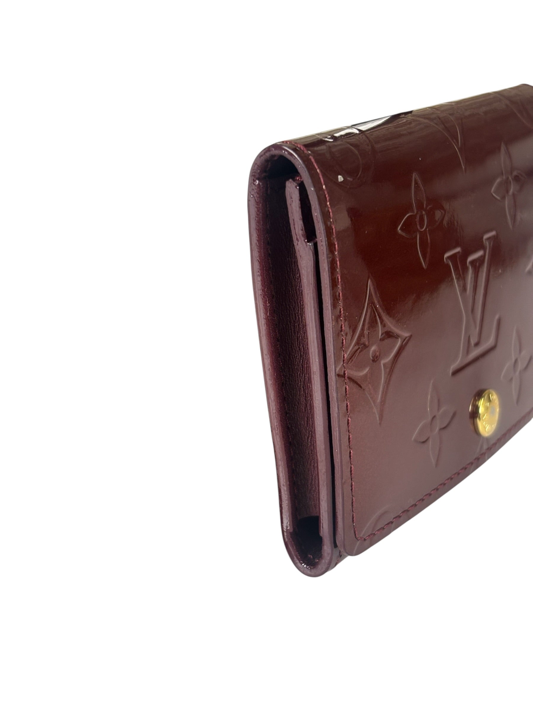 Louis Vuitton Burgundy Vernis Elise Compact Wallet