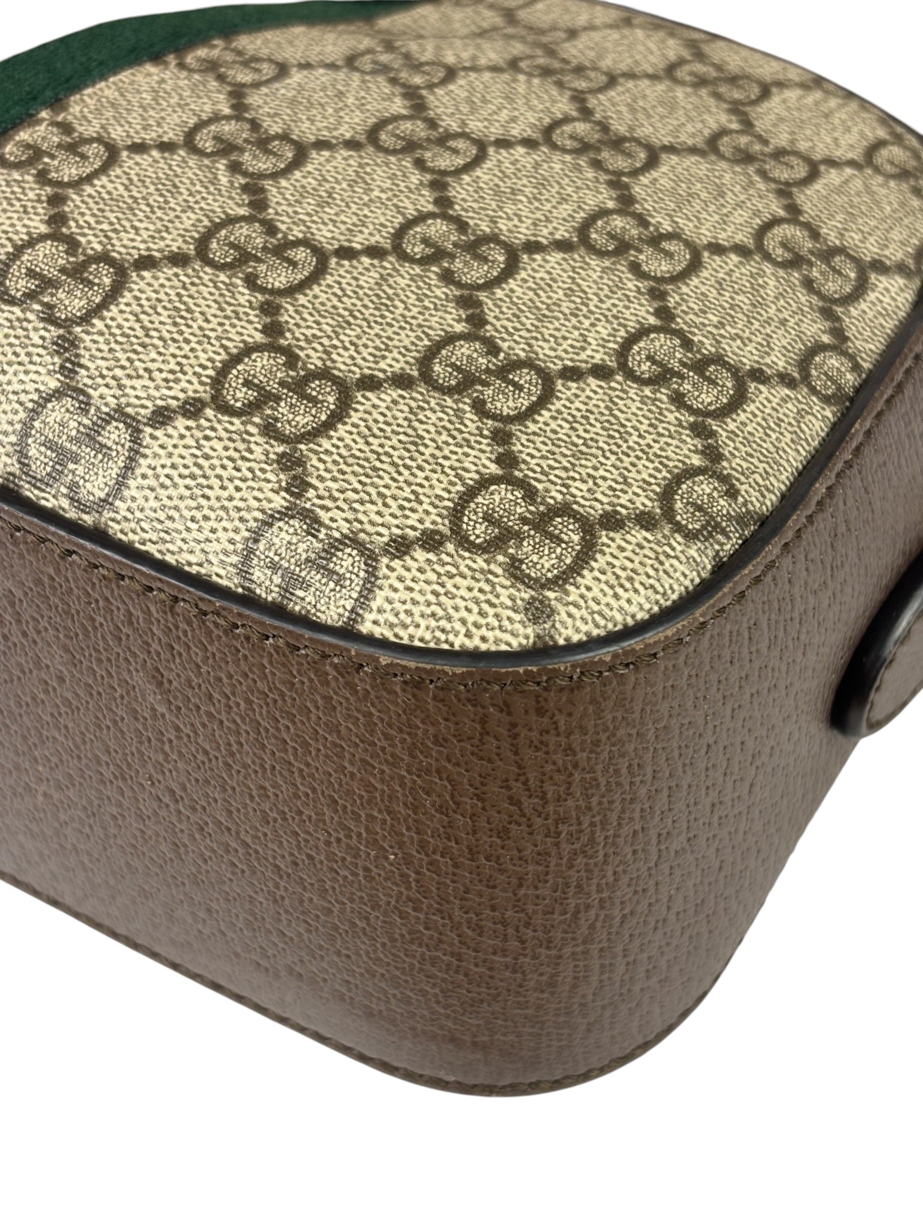 Gucci Beige GG Supreme Ophidia Camera Bag