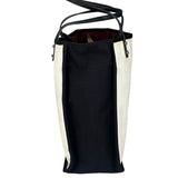 Chanel Black/White Leather Trim Whistle Charm 5x5=CC 2014