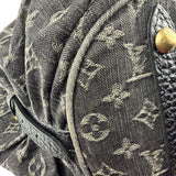 Louis Vuitton Black Denim Mahina Hobo Bag XL