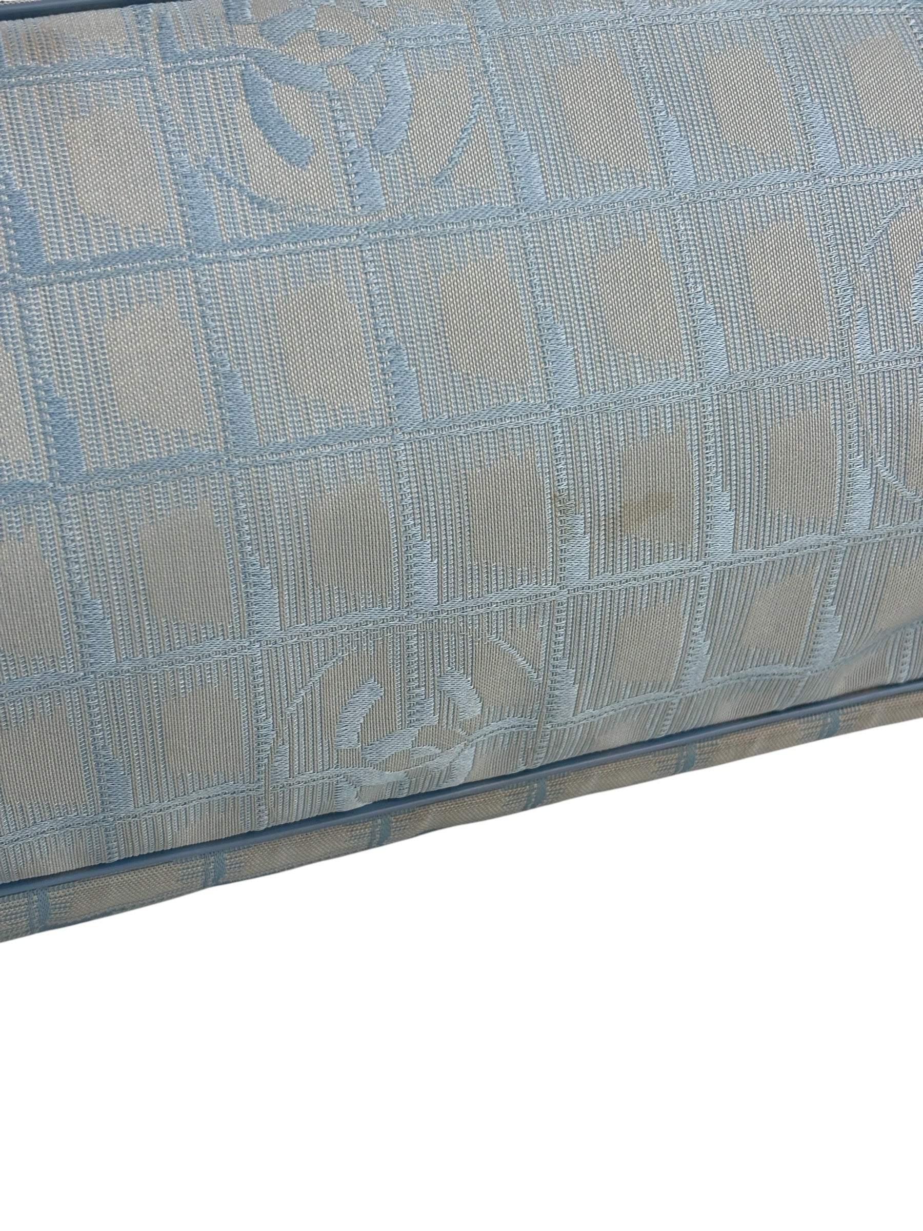Chanel Blue Leather Trim New Travel Tote Bag 2002