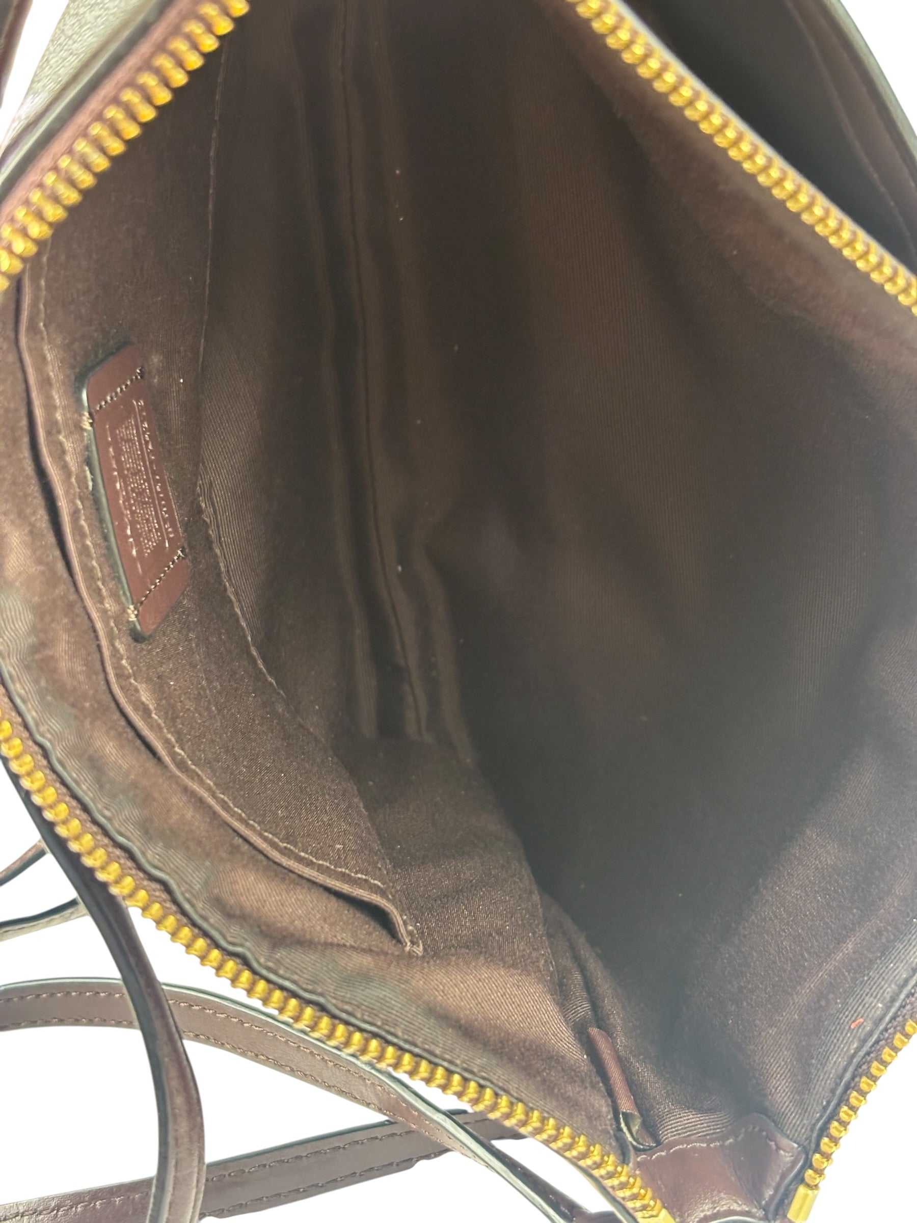 Coach Brown Leather Ranch Floral Crossbody Bag