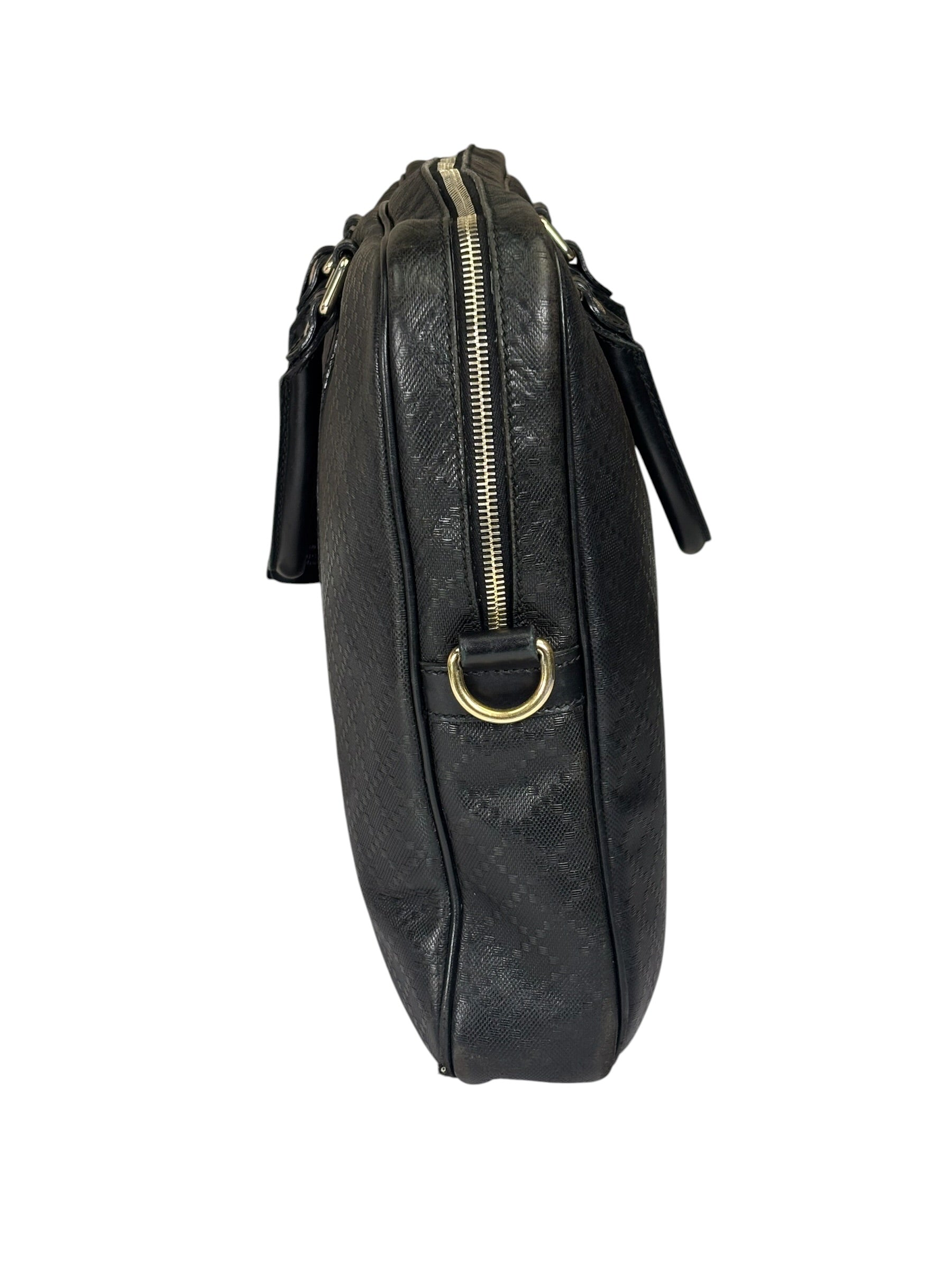 Gucci Black Leather Diamante Briefcase