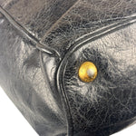 Prada Vintage Black Shine Leather Vitello Daino Tote