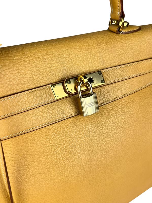 Hermes Kelly 35 Ambre Togo Gold 1997 Handbag