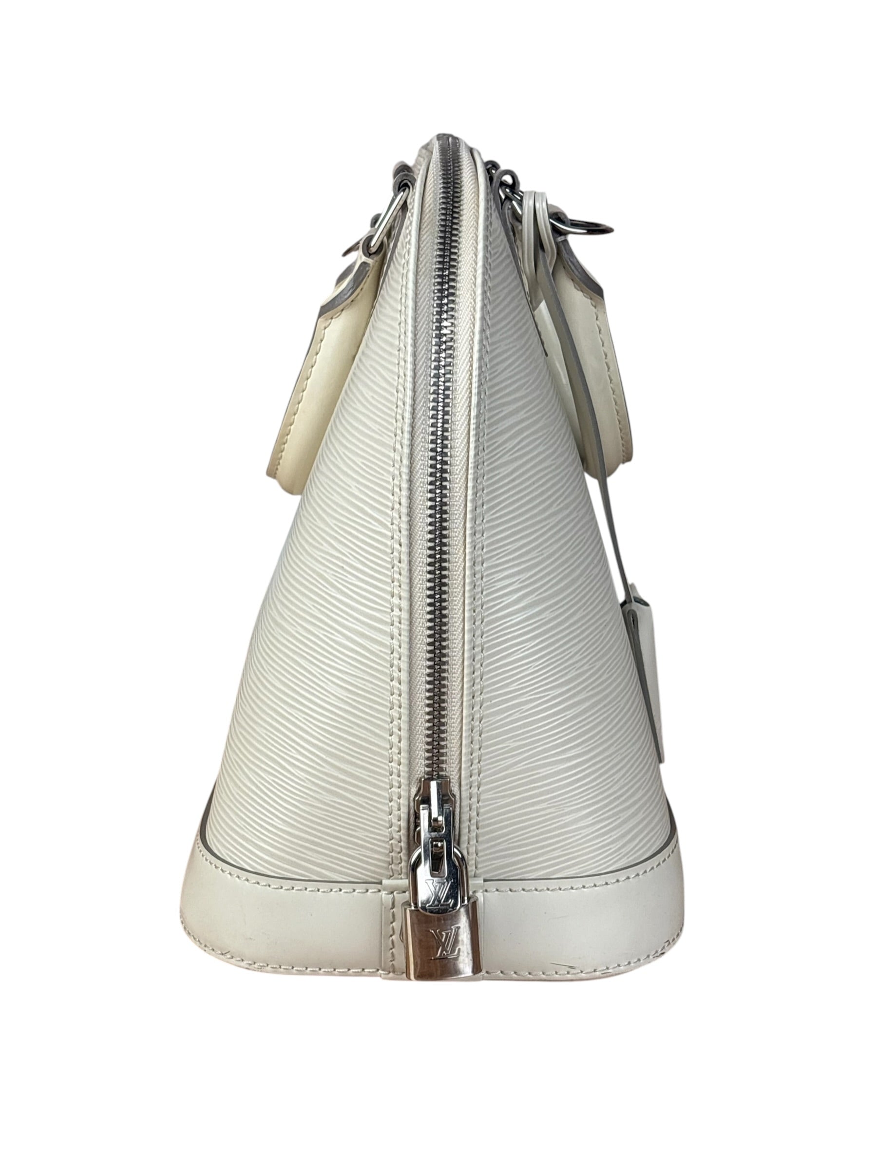 Louis Vuitton White Epi Leather Alma Hand Bag PM