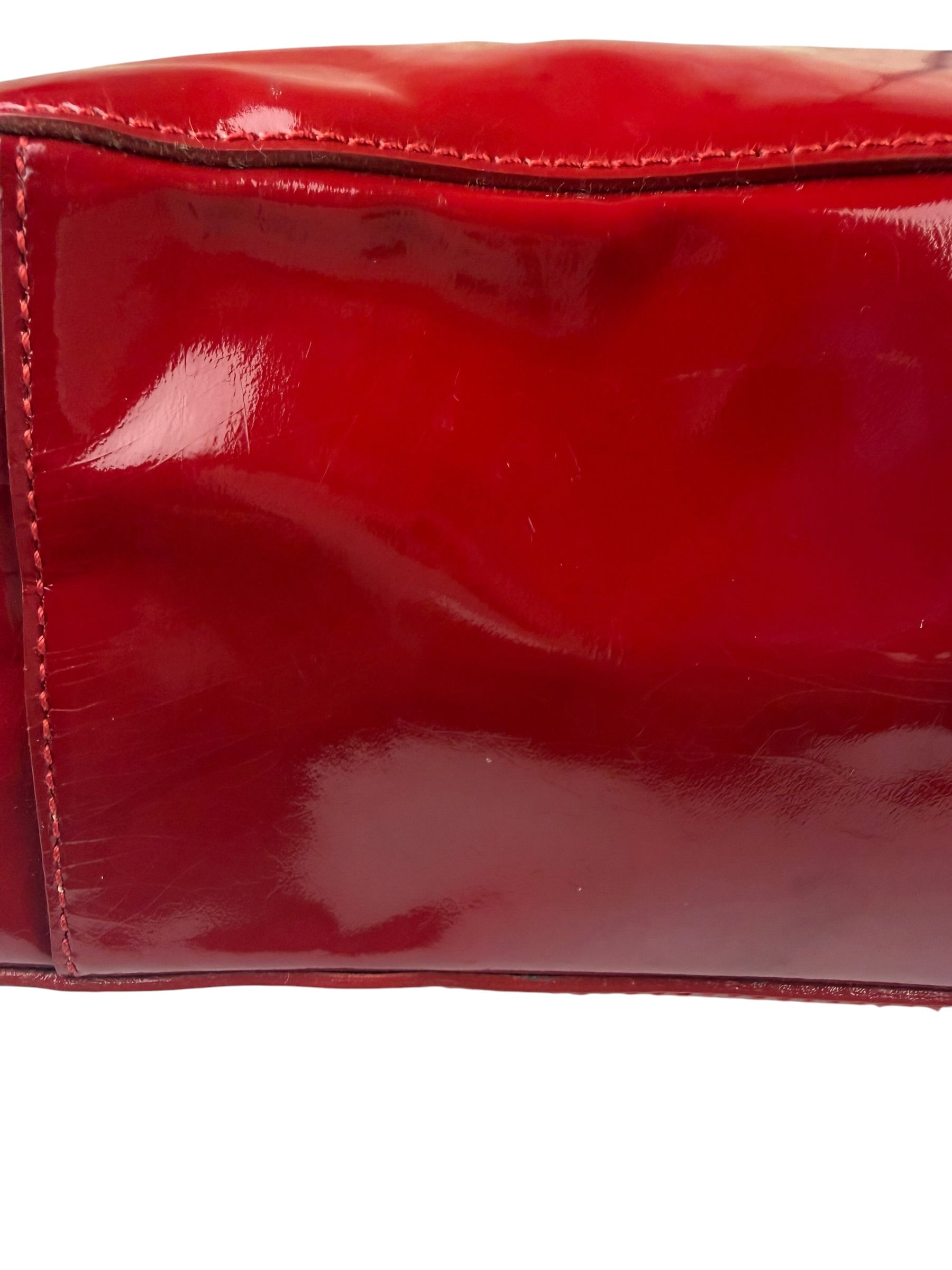 Miu Miu Glossy Candy Red Patent Leather Tote Bag