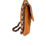 Chanel Orange Patent Leather Camellia Flap Pochette 2003