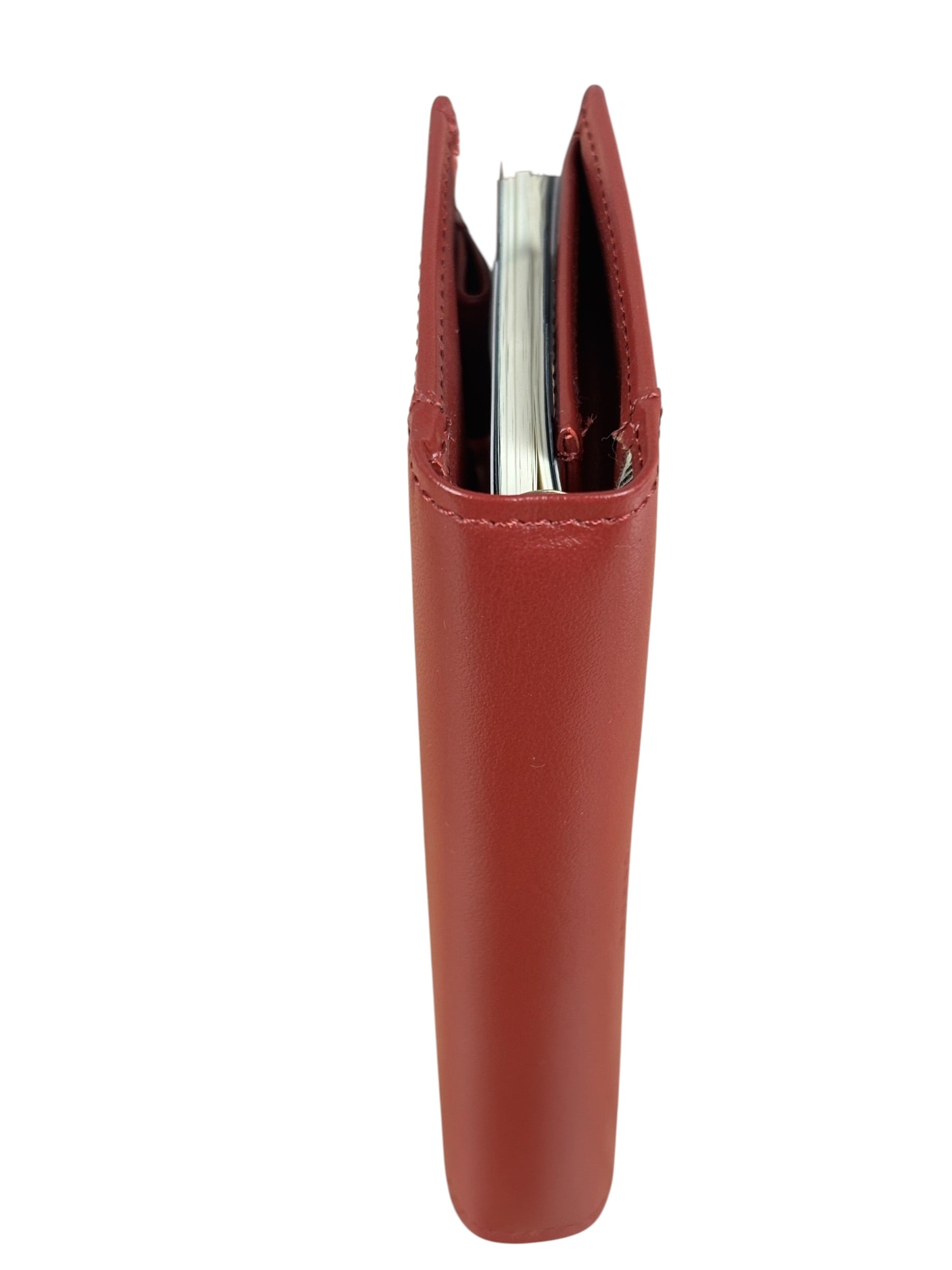 Burberry Red Leather London 5-Ring System Binder Planner