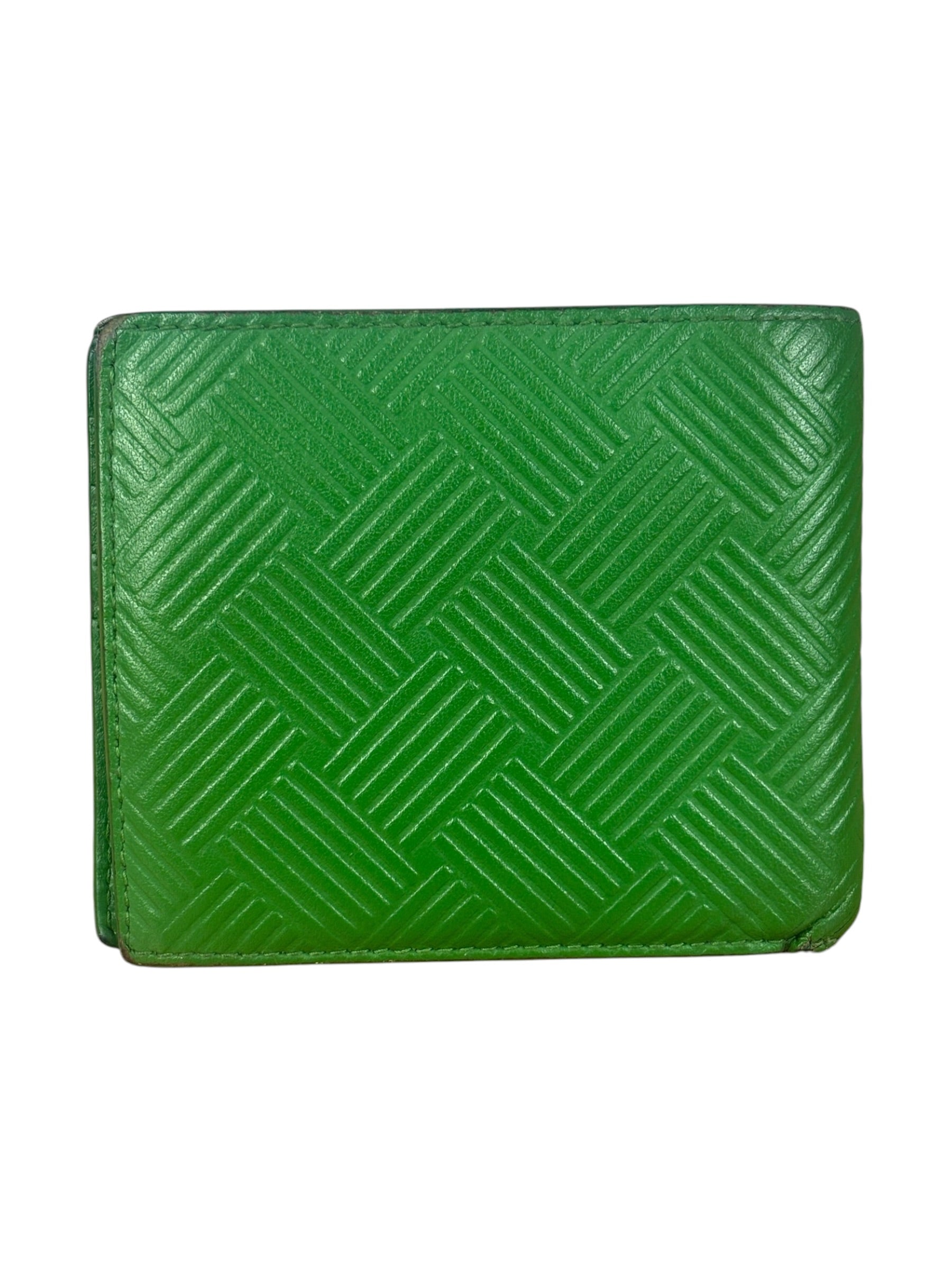 Bottega Veneta Green Embossed Leather Bifold Wallet