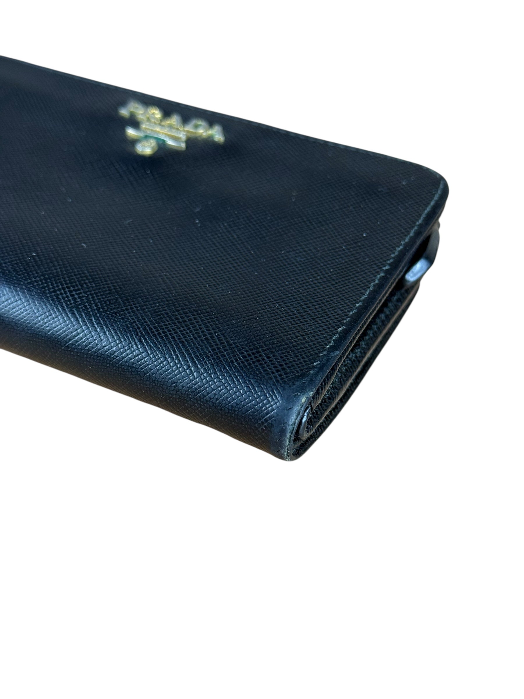 Prada Saffiano Zip Compact Wallet