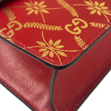 Gucci Red Leather Sylvie Chain Shoulder Bag
