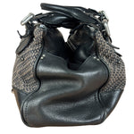 Chloe Black Tweed Leather Paddington Shoulder Bag