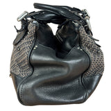 Chloe Black Tweed Leather Paddington Shoulder Bag