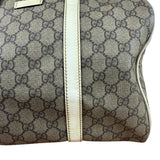 Gucci Bicolor Leather Trim GG Supreme Joy Boston Handbag