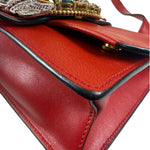 Miu Miu Red Leather Lady Jeweled Flap Bag