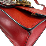 Miu Miu Red Leather Lady Jeweled Flap Bag