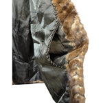 Vintage Hazel Brown Chevron Stripped Mink Fur Coat