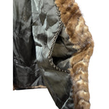 Vintage Hazel Brown Chevron Stripped Mink Fur Coat