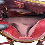 Miu Miu Amaranth Vitello Shine Leather Double Zip 2Way Handbag