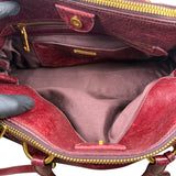 Miu Miu Amaranth Vitello Shine Leather Double Zip 2Way Handbag