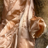 Vintage Warm Tan & Beige Rabbit Fur Coat