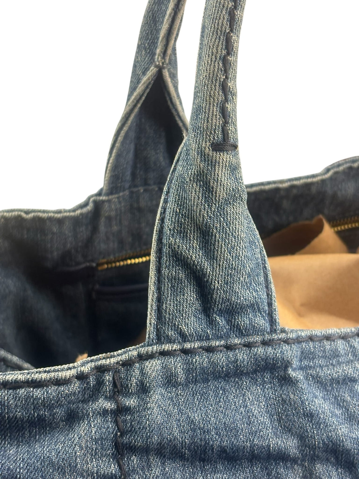 Prada Blue Denim Canapa Logo Large Tote Bag